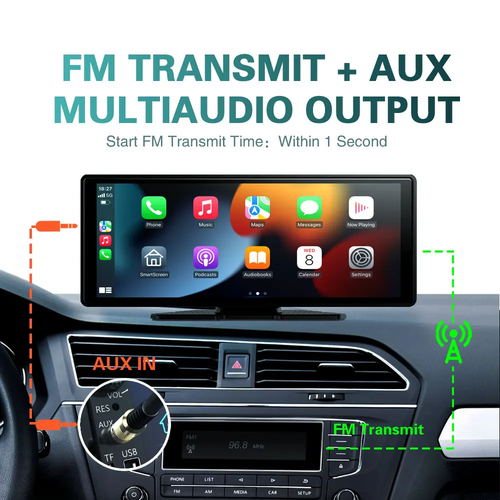 CarPlay sans fil universel 10,26" avec WiFi,  – Compatible Apple et Android.