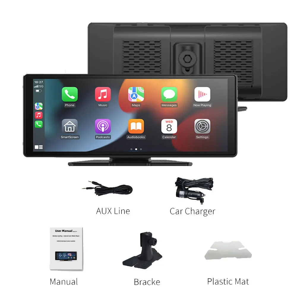 CarPlay sans fil universel 10,26" avec WiFi,  – Compatible Apple et Android.